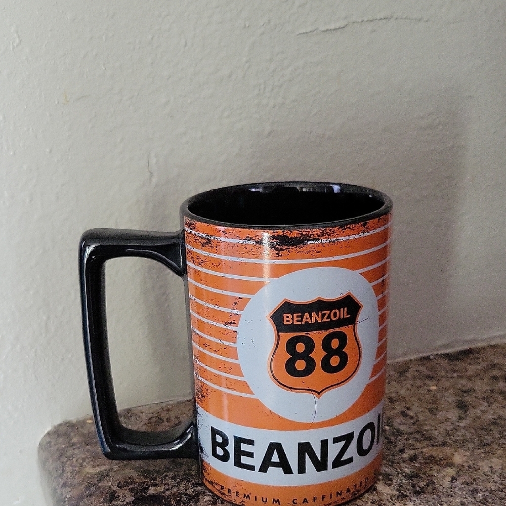 Mannys Garage Beanzoil Orange and Black Coffee Mug - Picture 3 of 16